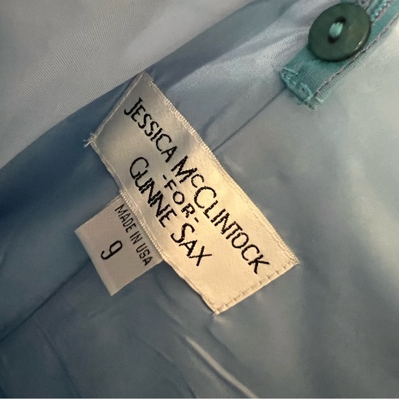Vintage Jessica McClintock for Gunne Sax Prom Dress Size 9 Made in USA Blue - Picture 7 of 8
